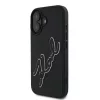  iPhone 16 Fekete Karl Lagerfeld 3D Rubber Signature tok
