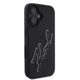  iPhone 16 Fekete Karl Lagerfeld 3D Rubber Signature tok-3666339319922 2 kép