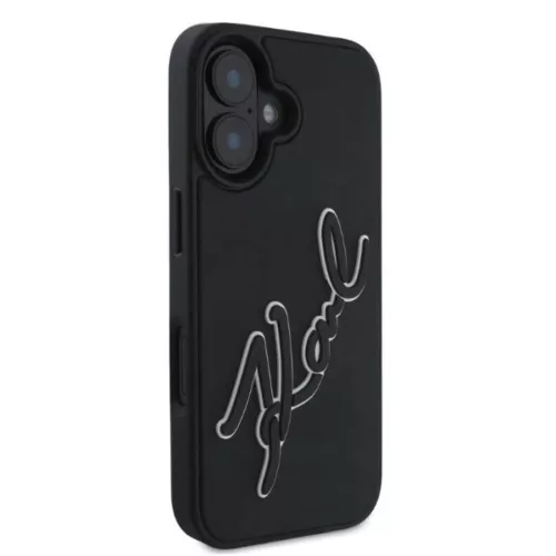  iPhone 16 Fekete Karl Lagerfeld 3D Rubber Signature tok-3666339319922 2 kép
