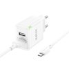 Borofone hálózati USB töltő adapter BN15 Strong - 2xUSB - 2,1A Lig-6941991108396 2 kép