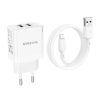 Borofone hálózati USB töltő adapter BN15 Strong - 2xUSB - 2,1A Lig-6941991108396 6 kép