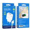 Borofone hálózati töltő BN15 Strong - 2xUSB - 2,1A USB-Micro USB k-6941991108402 9 kép