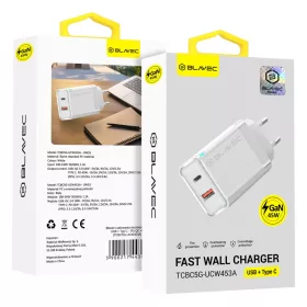 Blavec fali töltő BC5 GaN - USB + Type C - PD QC 45W 3A (TCBC5G-UCW4-5900217443063 2 kép
