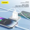 Foneng fali töltő EU52 - USB + Type-C - QC 3.0 PD 30W fehér-6970462511380 5 kép