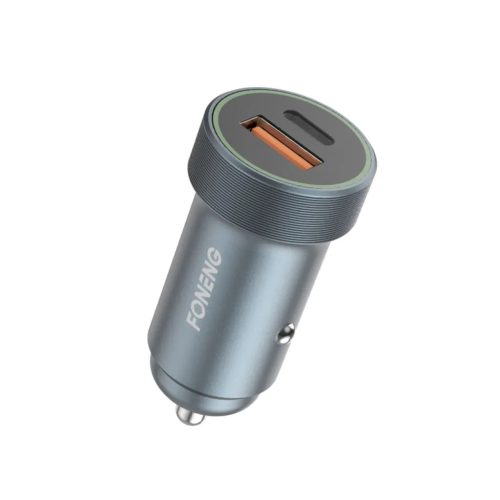 Foneng autós töltő C16 - USB + Type C - PD 30W 3A ezüst-6970462516286 1 kép