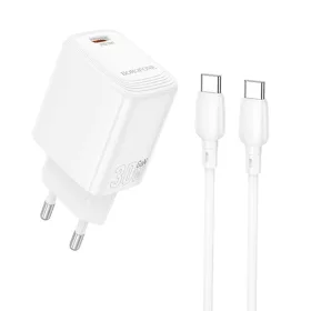   Borofone fali töltő BN28 Fuente - Type C - PD 30W Type C - Type C kábellel fehér GaN