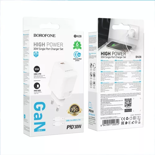 Borofone fali töltő BN28 Fuente - Type C - PD 30W Type C - Type C k�-6941991120312 9 kép