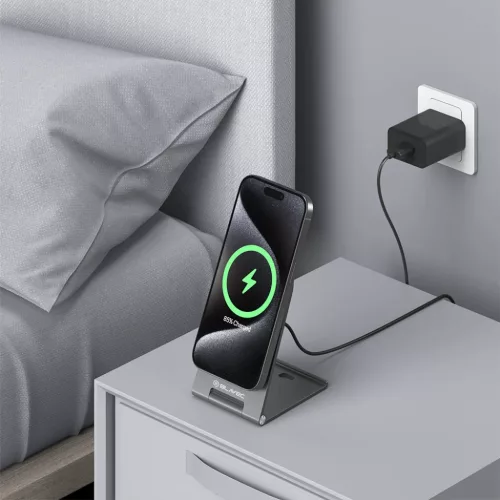 Blavec BQI-01 Qi2 15W mágneses vezeték nélküli töltő ezüst-5900217460183 4 kép