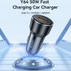 Yesido autós töltő Y64 - USB + Type C - 20W + PD 30W fekete-6942314406137 1 kép