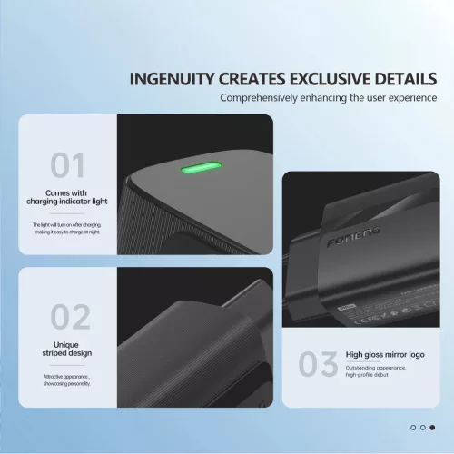 Foneng EU64 hálózati töltő - USB - 18W USB-Micro USB kábellel fek-6970462514909 4 kép