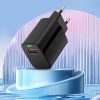 Foneng EU64 fali töltő - USB - 18W, USB típusú C kábel fekete-6970462514879 2 kép