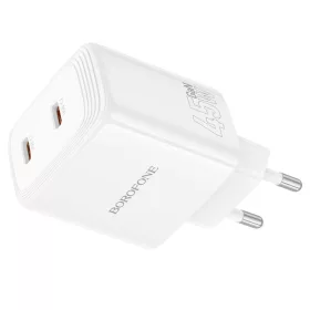 Borofone fali töltő BN31 Cargador GaN - 2xType C - QC 3.0 PD 45W feh-6941991124693 2 kép