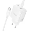 Borofone Wall charger BN31 Cargador GaN - 2xType C - QC 3.0 PD 45W wit-6941991124709 2 kép