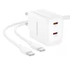 Borofone Wall charger BN31 Cargador GaN - 2xType C - QC 3.0 PD 45W wit-6941991124709 4 kép