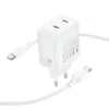 Borofone Wall charger BN31 Cargador GaN - 2xType C - QC 3.0 PD 45W wit-6941991124709 5 kép