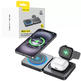    Blavec BQI-04 Qi 15W Magsafe töltőállomás 3in1 UniCharge (BQI04-QIMB) fekete