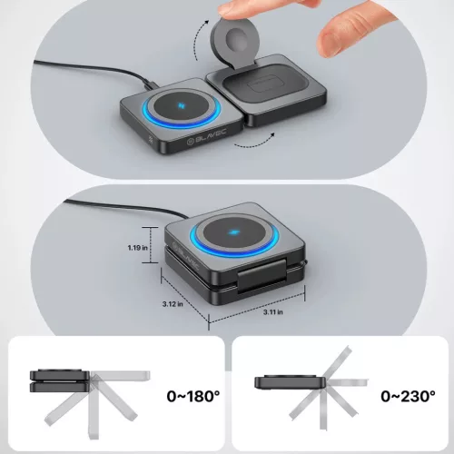  Blavec BQI-04 Qi 15W Magsafe töltőállomás 3in1 UniCharge (BQI04-Q-5900217483557 4 kép