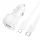 Borofone Autós töltő BZ34B Cloud - USB + Type C - QC 3.0 PD 38W Type C-Lightning kábellel fehér