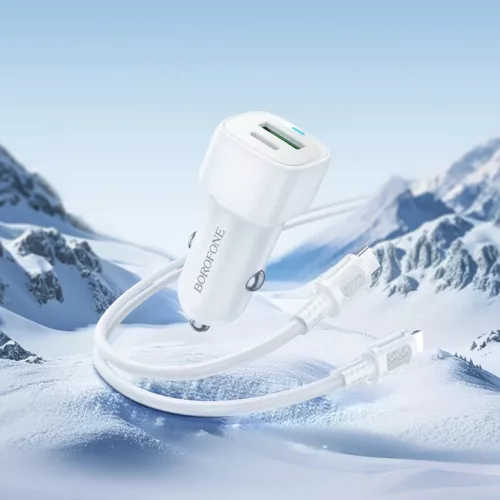 Borofone Autós töltő BZ34B Cloud - USB + Type C - QC 3.0 PD 38W Typ-6941991122408 3 kép