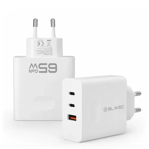 Blavec fali töltő BC-11 GaN - USB + 2xType C - QC PD 65W 3A (TCBC11G-5900217497851 3 kép