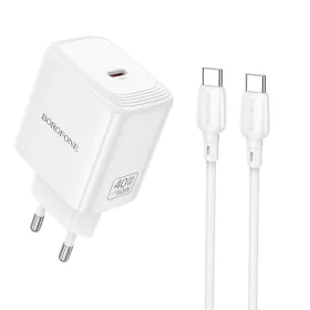   Borofone BN33 Fuente GaN Typ C - QC3.0 PD 40W hálózati USB-C töltő adapter