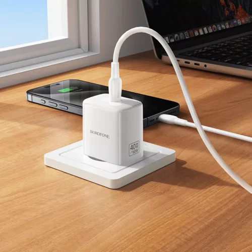 Borofone BN33 Fuente GaN Typ C - QC3.0 PD 40W hálózati USB-C töltő-6941991127120 7 kép