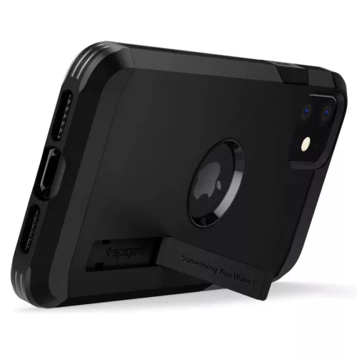 iPhone 11 tok Spigen Tough Armor kihajtható támasszal fekete-8809671010354 7 kép