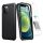 iPhone 12 Pro Max Defender Szilikon tok fekete + Kijelzővédő üvegfólia