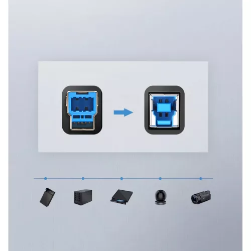 UGREEN US210 USB 3.0 A-B nyomtatókábel, 2m (fekete)-6957303813728 3 kép