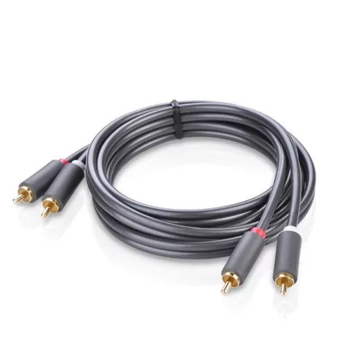 Ugreen stereo 2RCA audio/video cinch kábel 2m szürke (10518)-6957303815180 6 kép