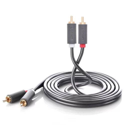 Ugreen AV104 10519 audio kábel 2RCA (apa) / 2RCA (apa) 3m - szürke-6957303815197 2 kép