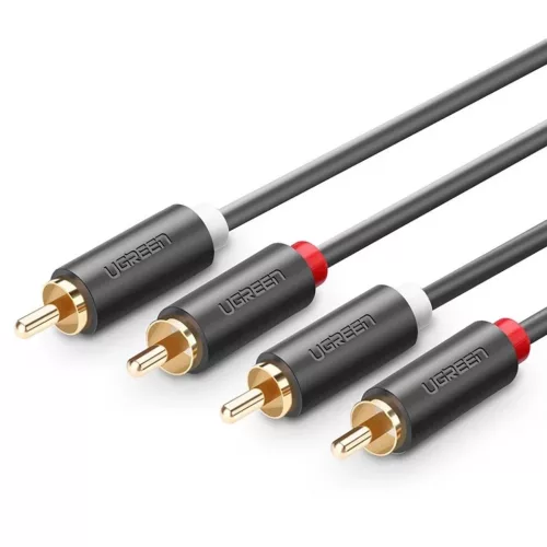 Ugreen AV104 10519 audio kábel 2RCA (apa) / 2RCA (apa) 3m - szürke-6957303815197 3 kép