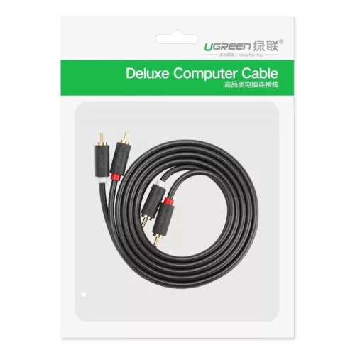 Ugreen AV104 10519 audio kábel 2RCA (apa) / 2RCA (apa) 3m - szürke-6957303815197 10 kép