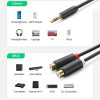 Ugreen audio adapter jack 3.5mm apa - 2xRCA anya kábel 0,25m szürke -6957303815470 4 kép