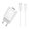 Fali töltő 2.4A USB + USB - USB-C kábel Jellico EU01 fehér-6974929202941 1 kép