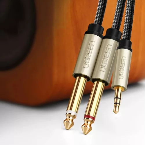 Ugreen kábel audio kábel mini jack 3.5 mm - 2 x jack 6.35 mm 1m szü-6957303816132 10 kép