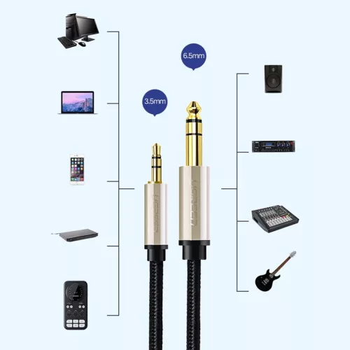 Ugreen AV127 10625 audio TRS kábel mini jack 3.5mm / jack 6.35mm 1m --6957303816255 7 kép