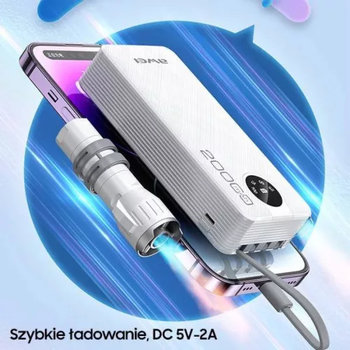Powerbank 20000mAh Kijelzővel + Kábelek USB/PD/iPhone Lightning/Micr-6954284004275 4 kép