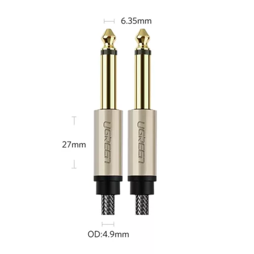 Ugreen AV128 10638 mono TS kábel 6,35 mm jack / 6,35 mm jack 2 m - sz-6957303816385 5 kép
