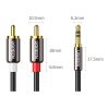 Ugreen AV116 10749 audio mini jack kábel 3.5 mm (apa) / 2RCA (apa) 1m-6957303801237 4 kép