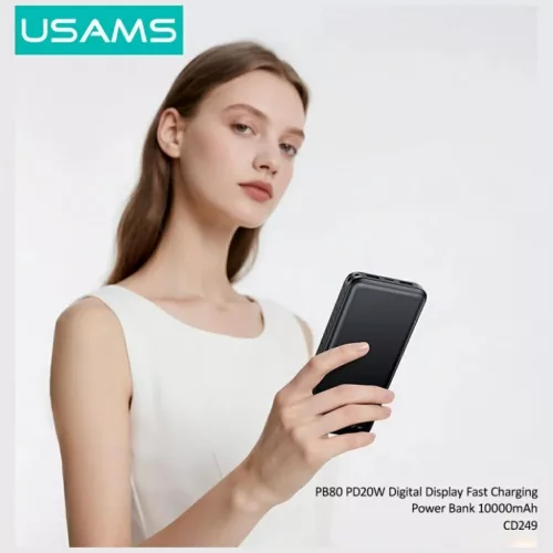 USAMS PB80 Power Bank PD20W 10000mAh fehér-6958444994994 6 kép