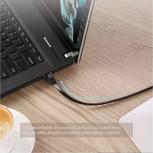 Ugreen NW106 Ethernet RJ45 lapos hálózati kábel, Cat.7, STP, 3m (fe-6957303801428 5 kép