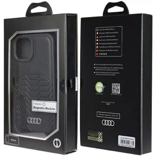  iPhone 15 Fekete Audi szintetikus bőr MagSafe Eredeti tok-6955250226875 7 kép