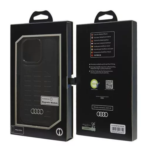  iPhone 16 Pro Eredeti Audi szintetikus bőrtok fekete tok (AU-TPUPCMI-6955250227612 7 kép