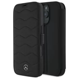   Eredeti tok IPHONE 16 PRO MAX Mercedes Hardcase MB Waves Bőr (MEBKP16X23RWRSK) fekete tok