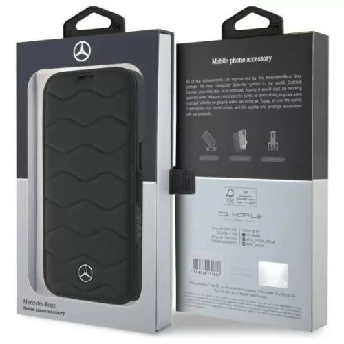 Eredeti tok IPHONE 16 PRO MAX Mercedes Hardcase MB Waves Bőr (MEBKP16-3666339364632 8 kép