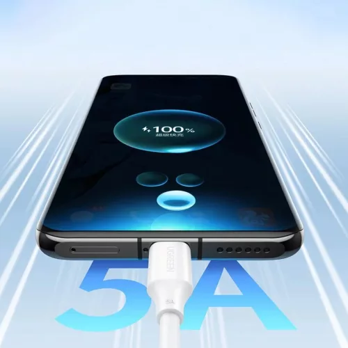 Ugreen US562 USB-C - USB-C PD QC kábel 100W 480Mb/s 1m - fehér-6941876211722 7 kép