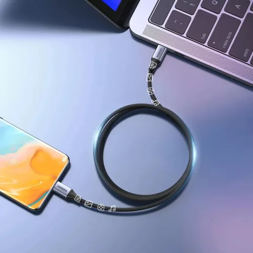 Ugreen US535 USB-C / USB-C PD kábel 240W 5A 1m - szürke-6941876213115 3 kép