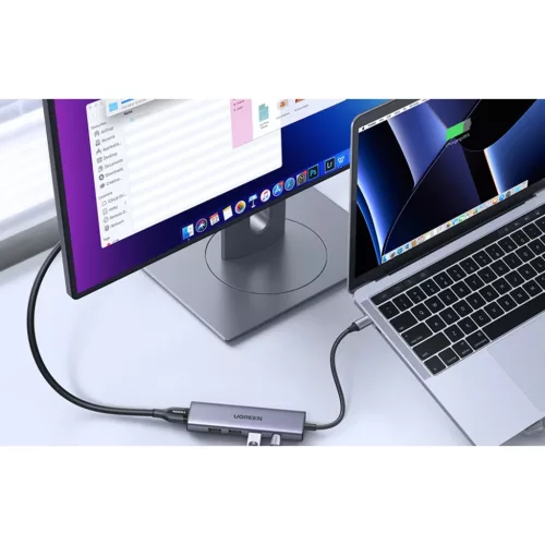 USB-C Hub Ugreen CM511, HDMI 4K 60Hz, 3x USB 3.0 5Gbps, PD 100W (ezüs-6941876215973 4 kép