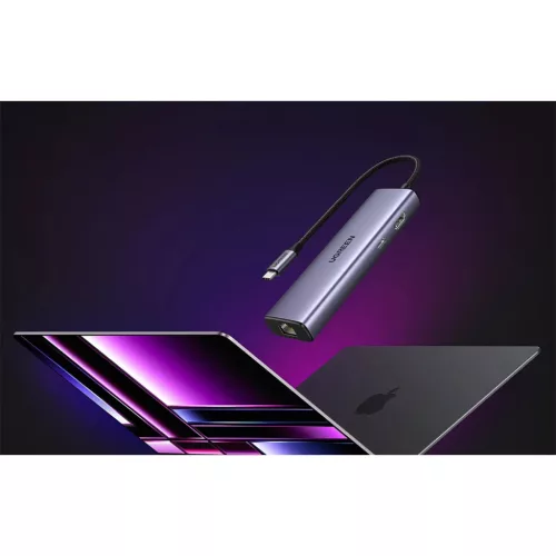UGREEN 6 az 1-ben multifunkciós adapter USB-C - 3x USB A 3.0, HDMI, R-6941876215980 8 kép